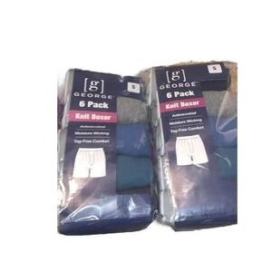 George Men's Knit‎ Boxers Size Small 2 Packs Of 6 Each Total 12 Pair